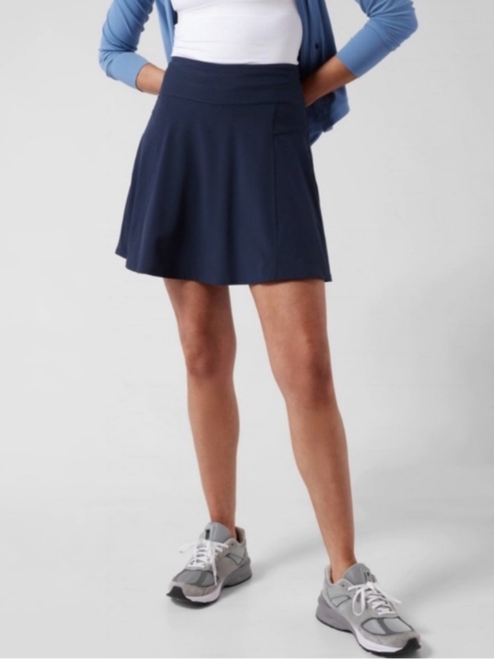Athleta All Day Navy A-Line Skort Athletic Skirt Golf Pickle Ball Tennis Sz 14T